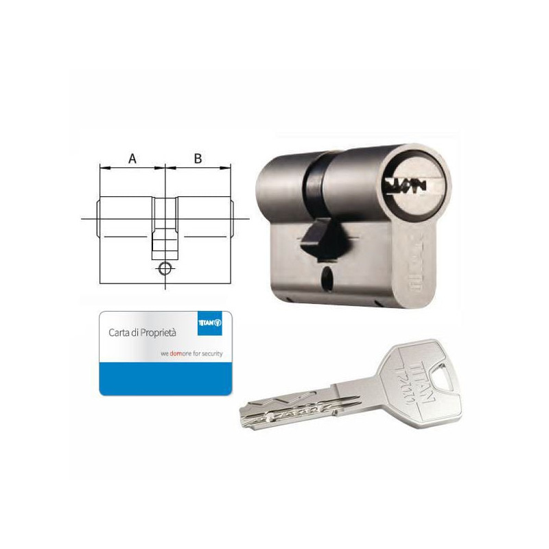 cilindro ottone dom t200 2 chiavi 6perni bumping/picking/antitrapano