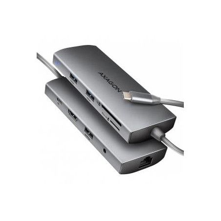 Hub axagon hmc-8hlsa usb-c 3.2gen/3xusb-a/ 4k/60hz hdmi/sd/microsd