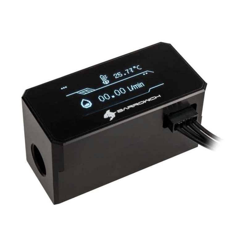 Misuratore di portata barrow oled g1/4 pom/alluminio nero