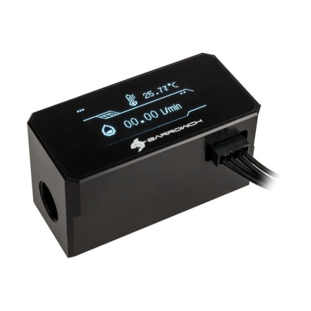 Misuratore di portata barrow oled g1/4 pom/alluminio nero