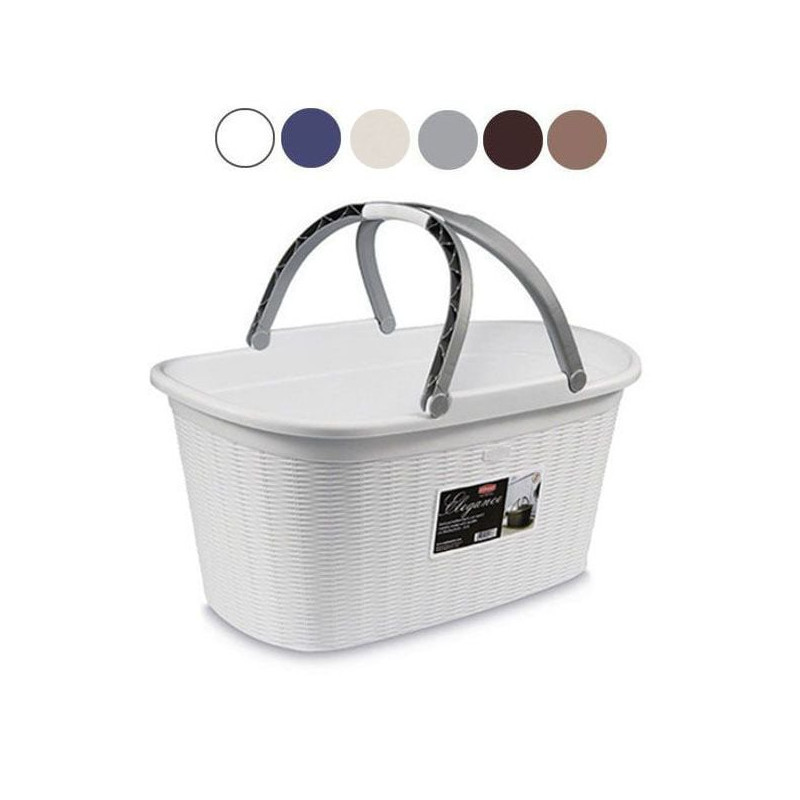 Cesta portabiancheria stefanplast con manici elegance cashmere 35000ml
