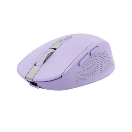 Mouse trust senza fili ricaricabile usb/bluetooth viola [25384]