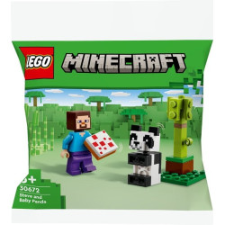 Lego minecraft steve con baby panda 32pz [30672]