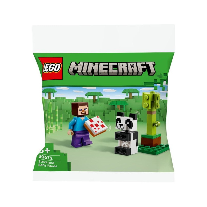 Lego minecraft steve con baby panda 32pz [30672]