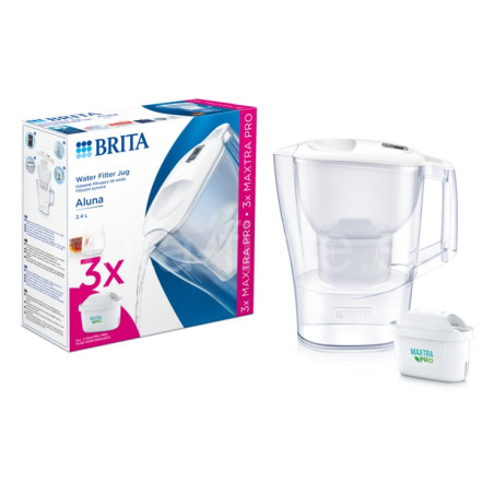 Caraffa filtrante brita filtro acqua da appoggio 2.4l bianco [1052801]