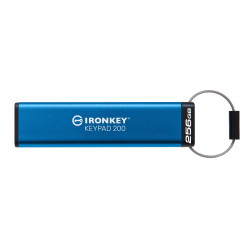 Pen drive 256gb kingston ironkey keypad 200 usb 3.2 tipo-a blu