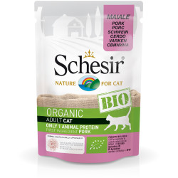 Cibo umido agras pet foods schesir bio per gatti adulti: maiale -