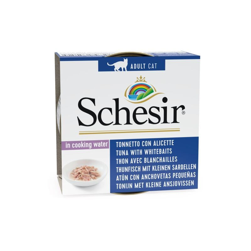 Cibo umido agras pet foods schesir per gatti: tonnetto con alicette