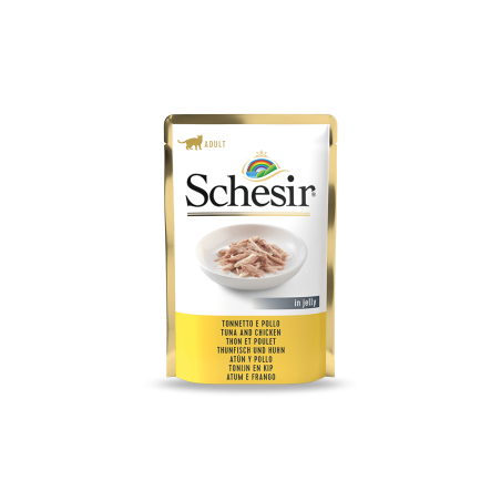 Cibo umido agras pet foods schesir per gatti: tonnetto e pollo -