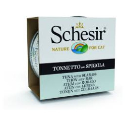 Cibo umido agras pet foods schesir per gatti: tonnetto con spigola