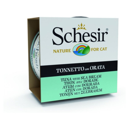 Cibo umido agras pet foods schesir per gatti: tonnetto con orata