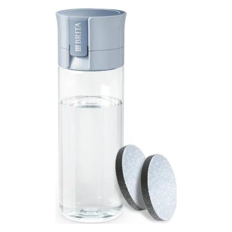 Bottiglia filtrante brita pastello con due dischi 0.6l blu/grigio