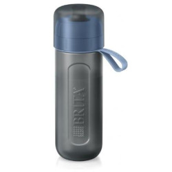 Bottiglia filtrante brita active 0.6l + 2 microdisc nero/blu [hkbryfwactivebl]