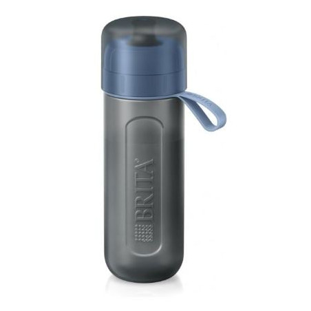 Bottiglia filtrante brita active 0.6l + 2 microdisc nero/blu [hkbryfwactivebl]