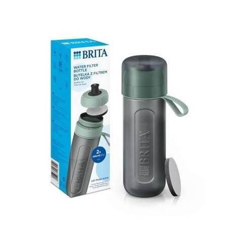 Bottiglia filtrante brita active 0.6l + 2 microdisc verde/nero [hkbryfwactivezi]