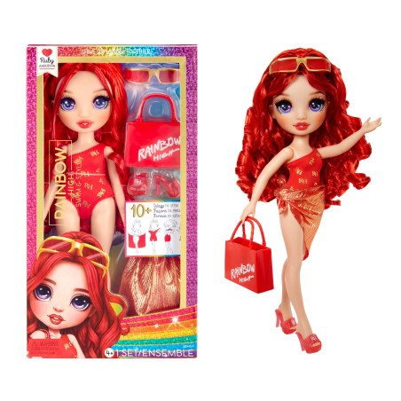 Bambola mga swim & style fashion doll ruby multicolore