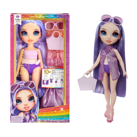 Bambola mga swim & style fashion doll violet multicolore