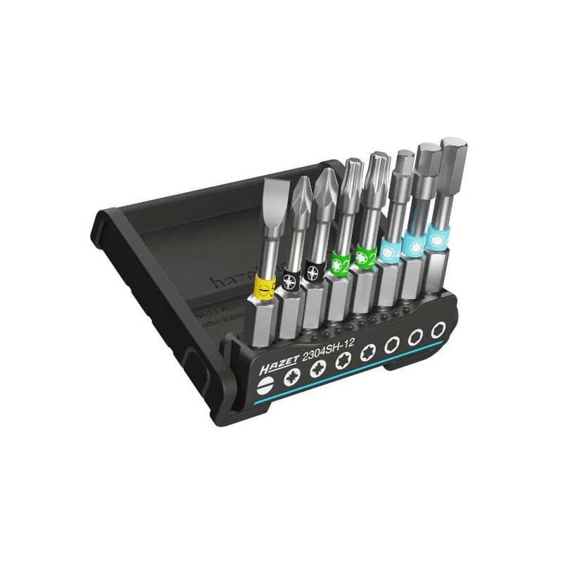 Set punte hazer smartholder 1/4" per cacciavite 8pz nero [2304sh-12]