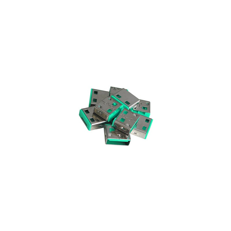 Set di blocchi porte usb lindy usb tipo a senza chiave verde 10pz