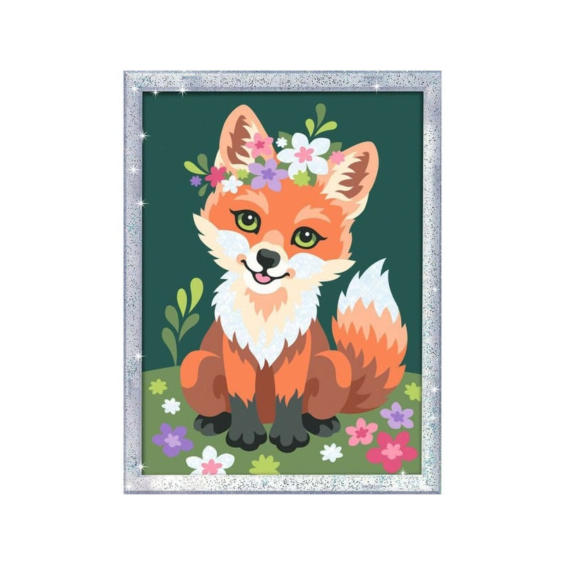 Dipingere con i numeri ravensburger volpe floreale 18x24cm [23765]