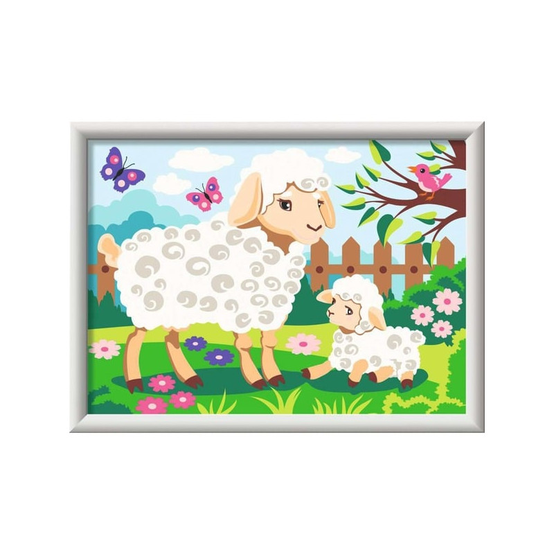 Dipingere con i numeri ravensburger pecora con agnello 24x18cm [23764]