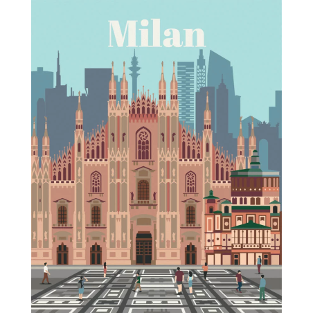 Kit pittura ravensburger creart-colorful milano 30x24cm 15colori