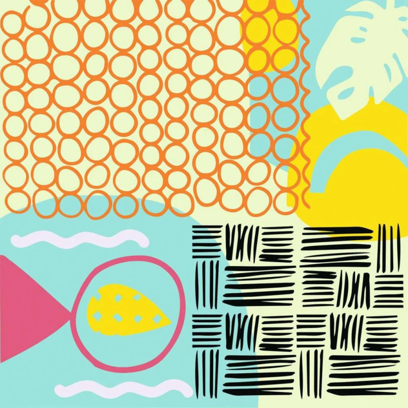 Kit pittura ravensburger creart-funky shapes 20x20cm multicolore