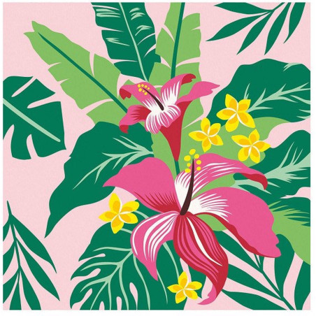 Kit pittura ravensburger creart-piante tropicali 20x20cm 15colori