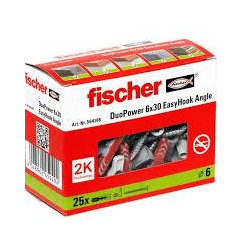 Tassello fischer easyhook angolo duopower 6x30 bianco 25pz [564168]