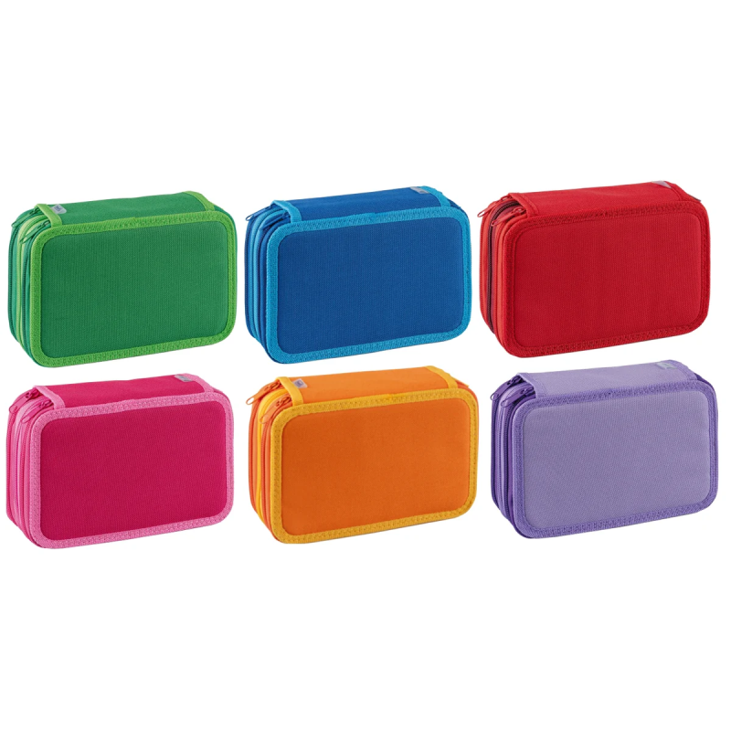 Astuccio scuola 3zip favorit bicolore a3 20x13x7.5cm-b box asortiti