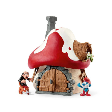 Schleich 20803 la casa dei puffi con 2 figurine multicolore [20803]