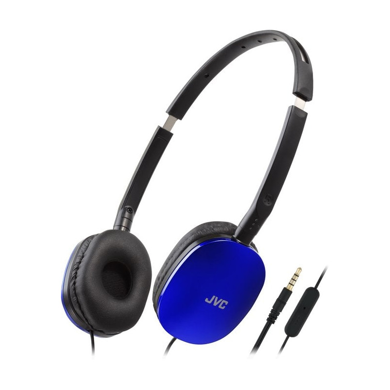 Cuffia jvc ha-s160m-au a padiglione 3.5mm con microfono blu/nero