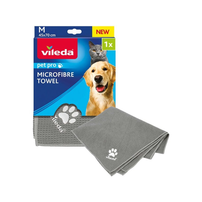 Asciugamano vileda pet pro per animale domestico taglia m 45x70cm
