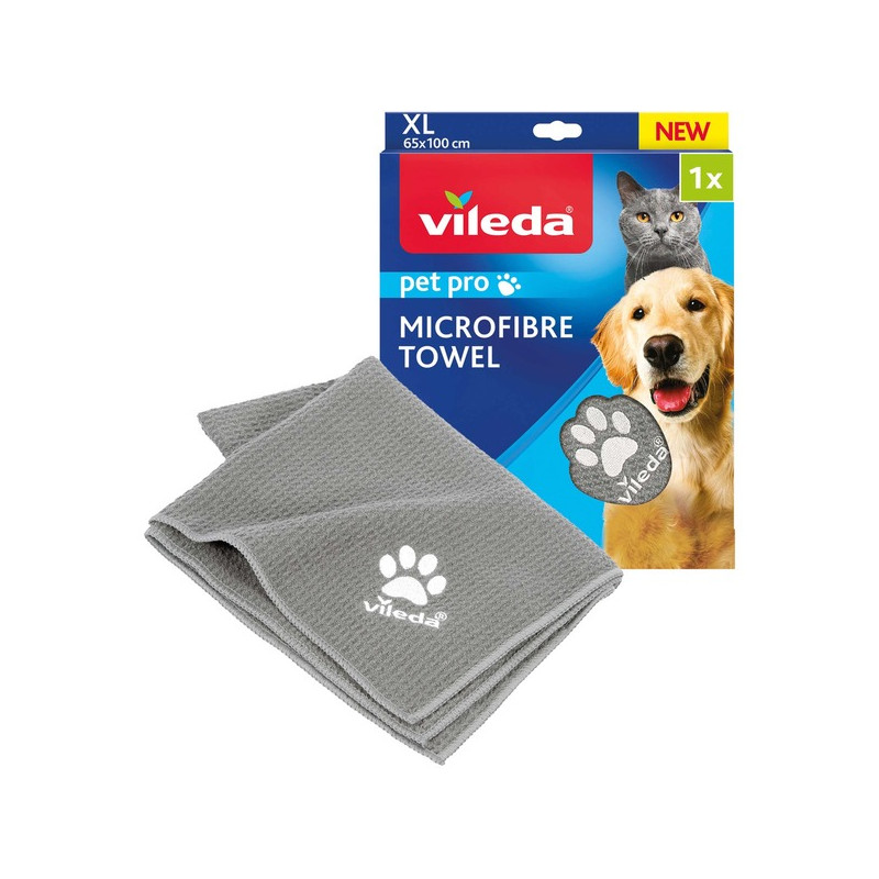 Asciugamano vileda pet pro per animale domestico taglia xl 65x100cm