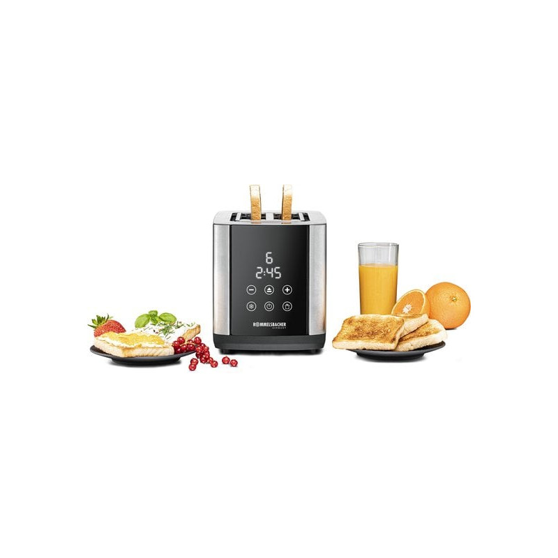Tostapane rommelsbacher sunny to 850 per 2 fette 800w acciaio inossidabile/nero