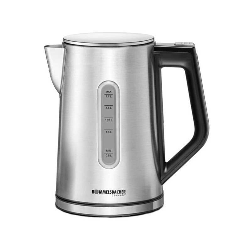 Bollitore rommelsbacher sunny 3000w 1.7l acciaio inox/nero [wk 3000]