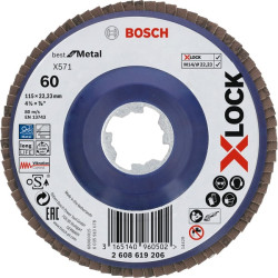 Disco abrasivo bosch x-lock x571 per metallo 115mm [2608619206]