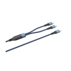 Cavo usb vultech doppio usb-c in nylon 100w 1.2m blu [cs-nccc12bl]