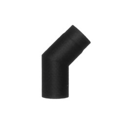 Gomito per pellet in acciaio ala 45 gradi 8 nero 2mm [ala]