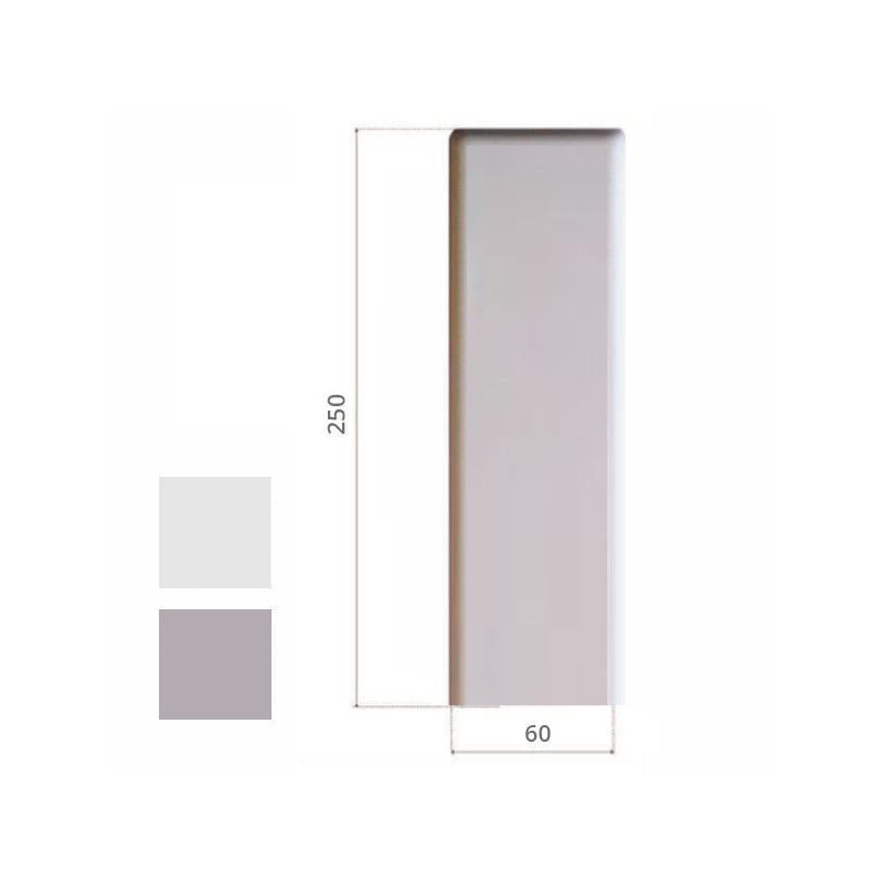 Placca per avvolgitori boliscarlo cieca 60x250mm abs bianco [1800/mc.20]