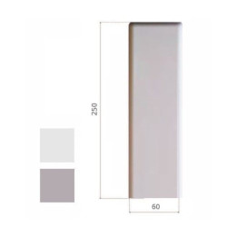 Placca per avvolgitori boliscarlo cieca 60x250mm abs grigio [1800/mb.gs]