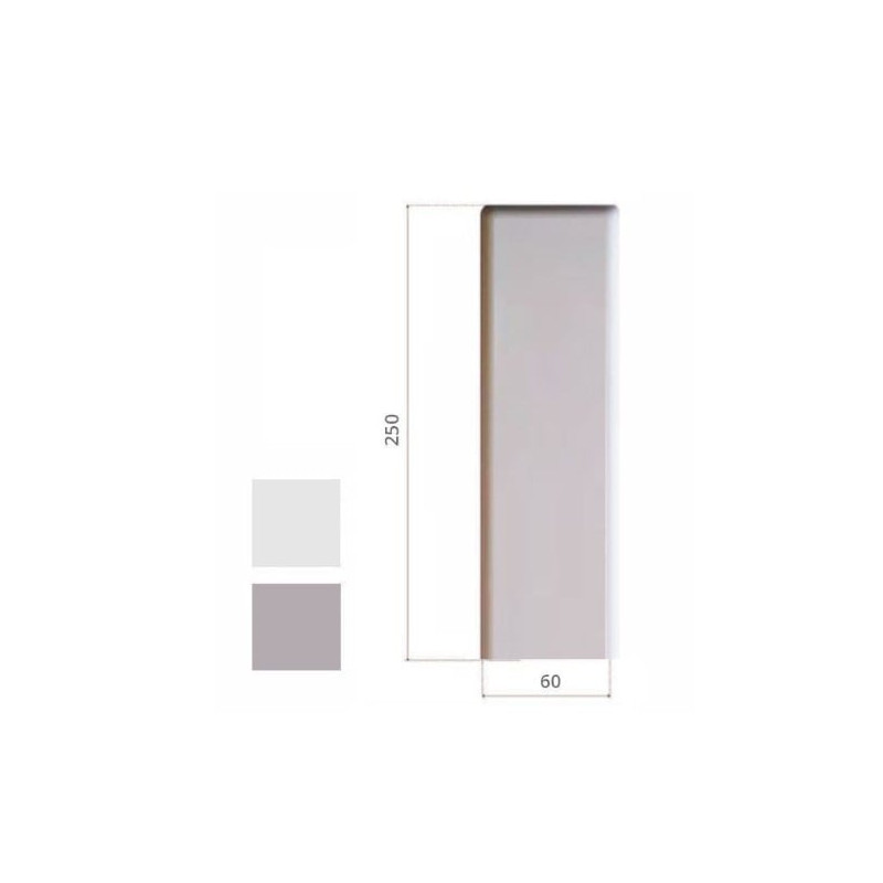 Placca per avvolgitori boliscarlo cieca 60x250mm abs grigio [1800/mb.gs]