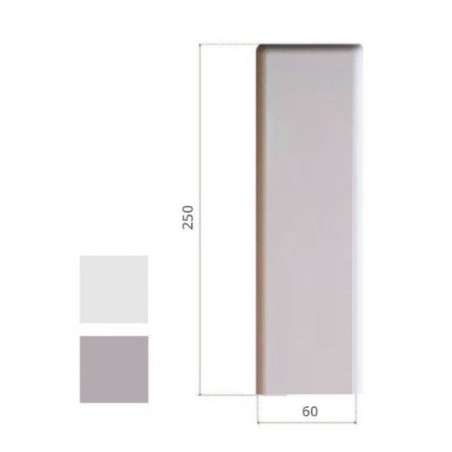 Placca per avvolgitori boliscarlo cieca 60x250mm abs grigio [1800/mb.gs]