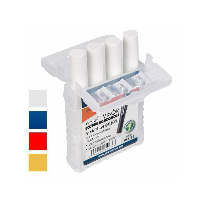 ricarica pennarello pica multiuso visiera bianco 4pz [991/52]