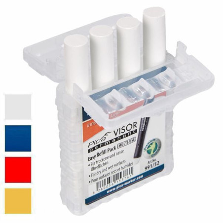 ricarica pennarello pica multiuso visiera bianco 4pz [991/52]