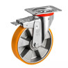 Ruota in poliuretano tellure rota tr c/piastra nl rotante e freno