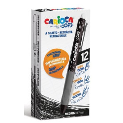 Penna cancellabile carioca oops punta medio 0.7mm nero 12pz