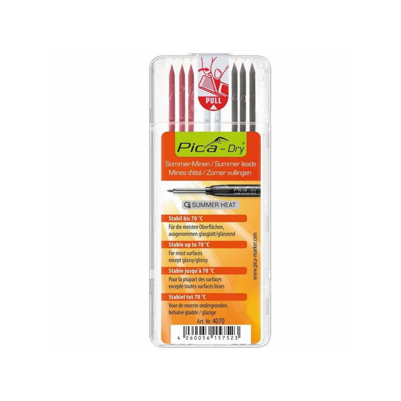 Mine di ricambio per matita pica dry 3030 estiva colorata 8pz multicolore