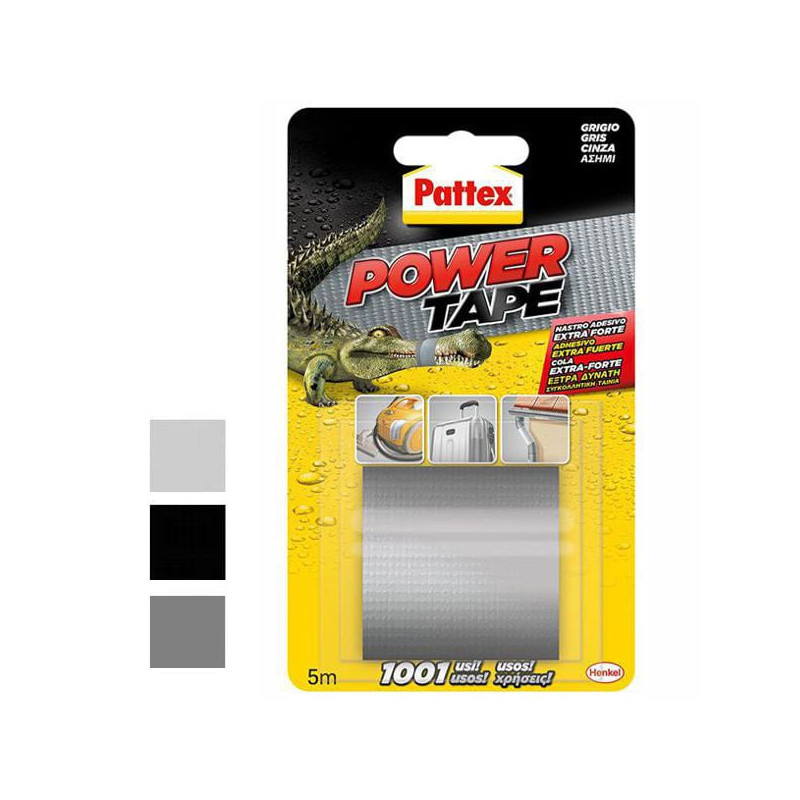 Nastro rinforzato pattex power tape 50mm 5m grigio [2716548]