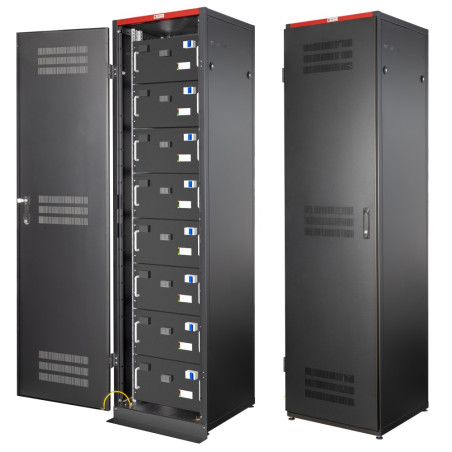 Armadio rack techly 47u 19'' porta batteria 600x600 nero